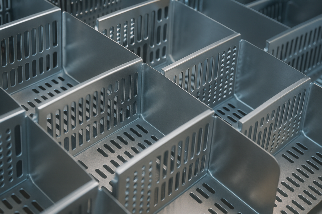 Custom perforated sheet metal enclosures manufactured for industrial applications